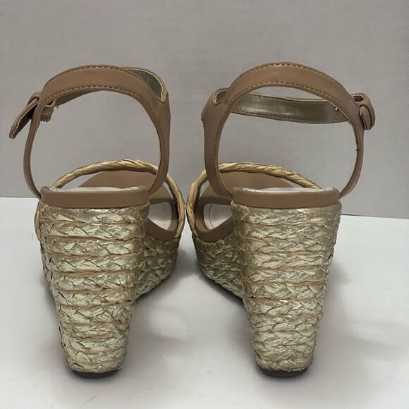 Anne Klein Lina Espadrille Wedge Shoes Women’s‎ 10 Gold Woven Metallic Designer - Picture 8 of 16